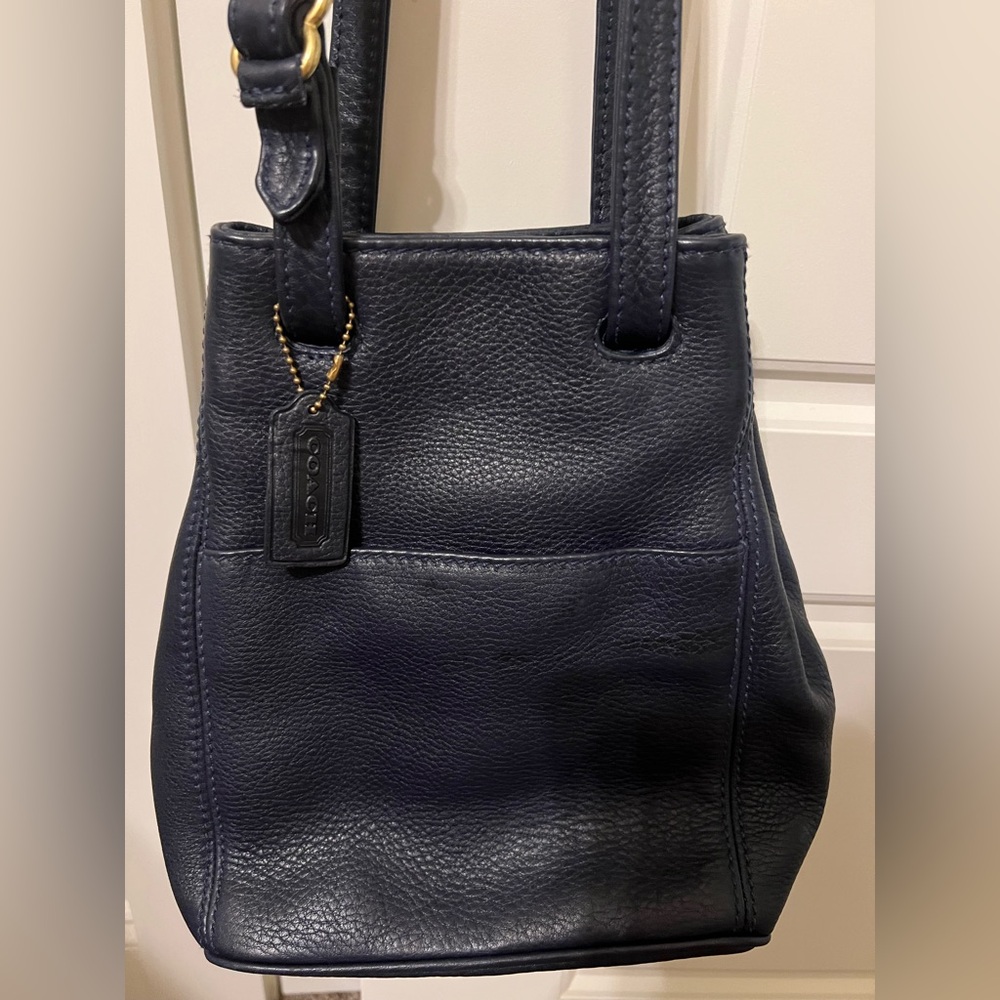 Coach Midnight Blue Leather Shoulder Bag Vintage from the 90’s